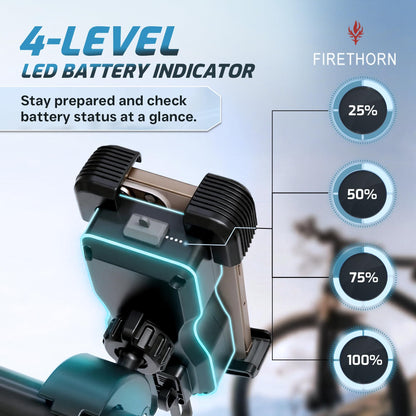 Rechargeable Motorcycle Phone Mount with Battery