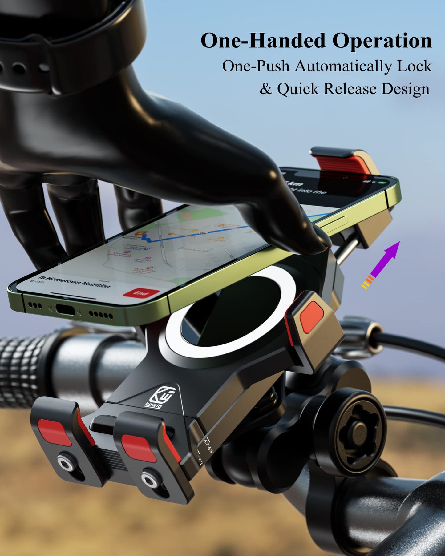 Anti-Theft Motorcycle Phone Mount with Vibration Dampener