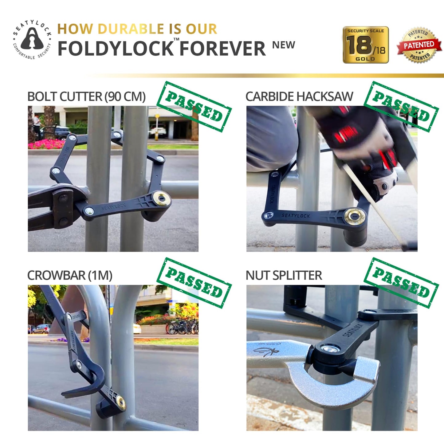 High Security Folding Bike Lock Anti Theft