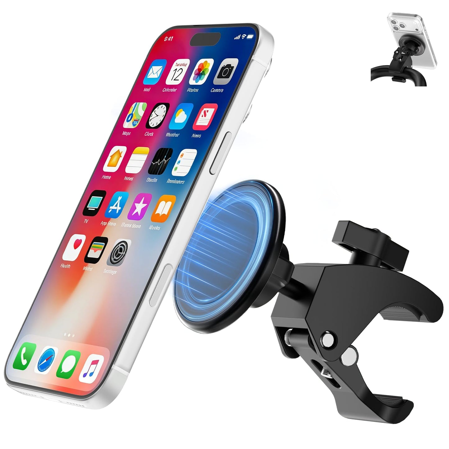 Magnetic Phone Holder Clamp Mount for Bikes