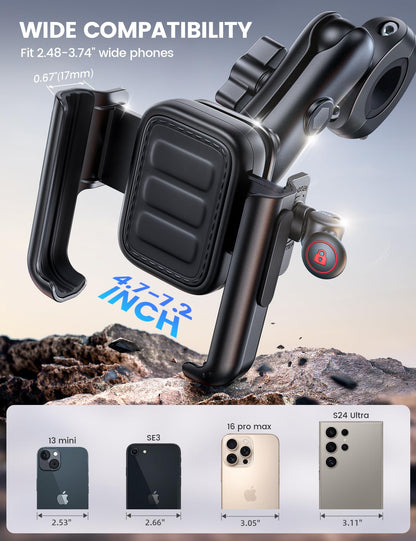 Metal Motorcycle Phone Mount Holder Anti Shake