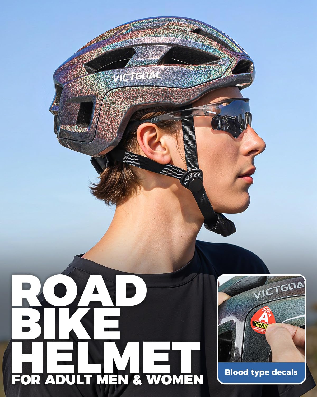 Road Bike Helmet with Magnetic Rear Light