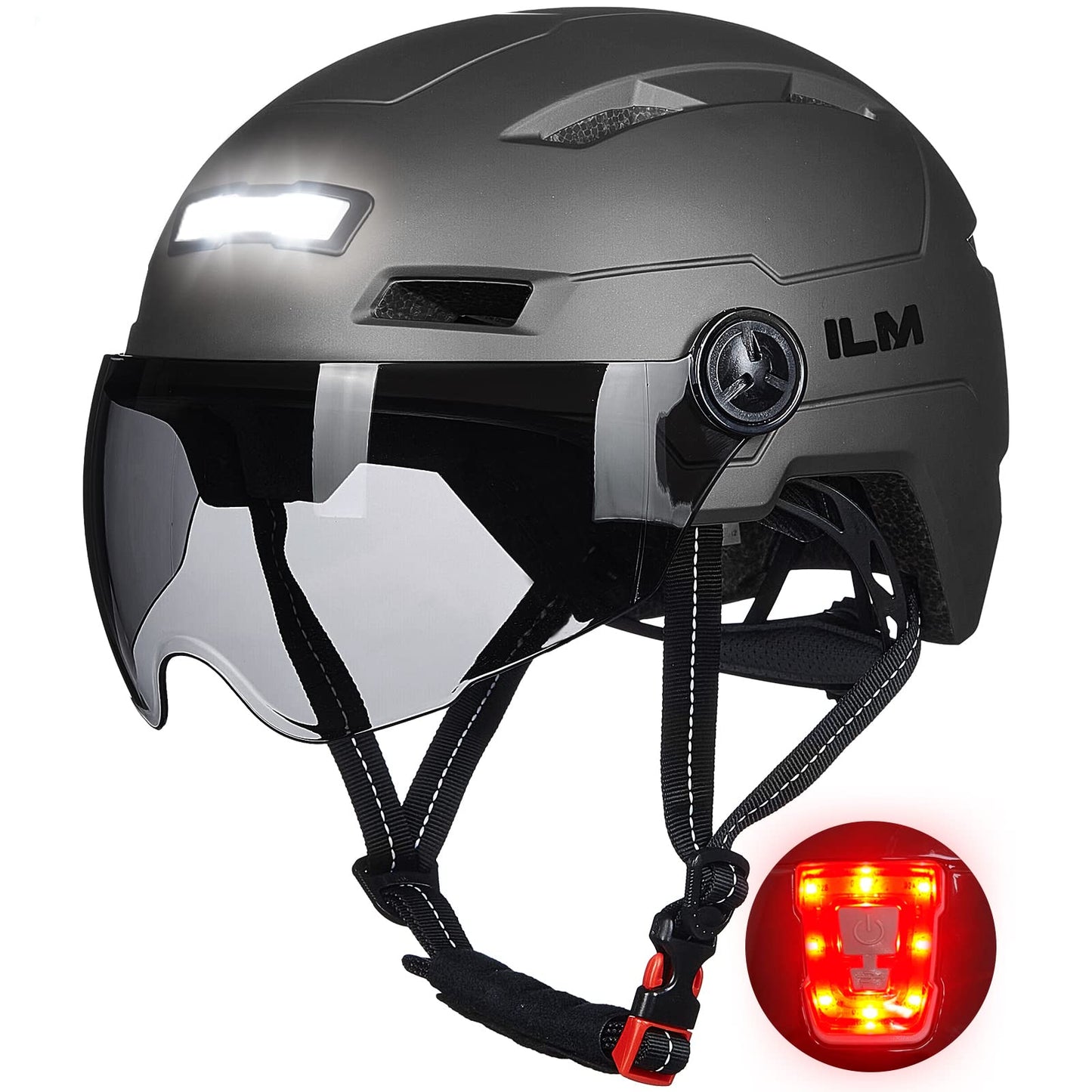 Adult Bike Helmet with Rechargeable LED Lights