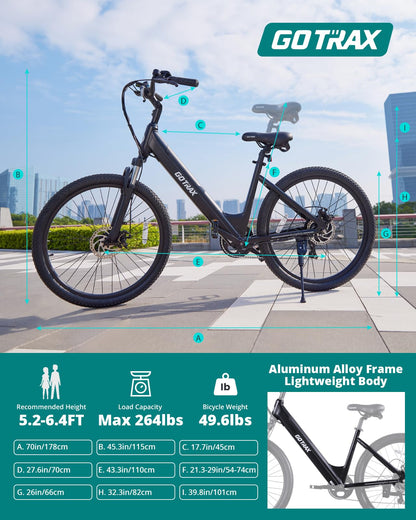 26 Inch Step-Thru Electric Commuter Bike
