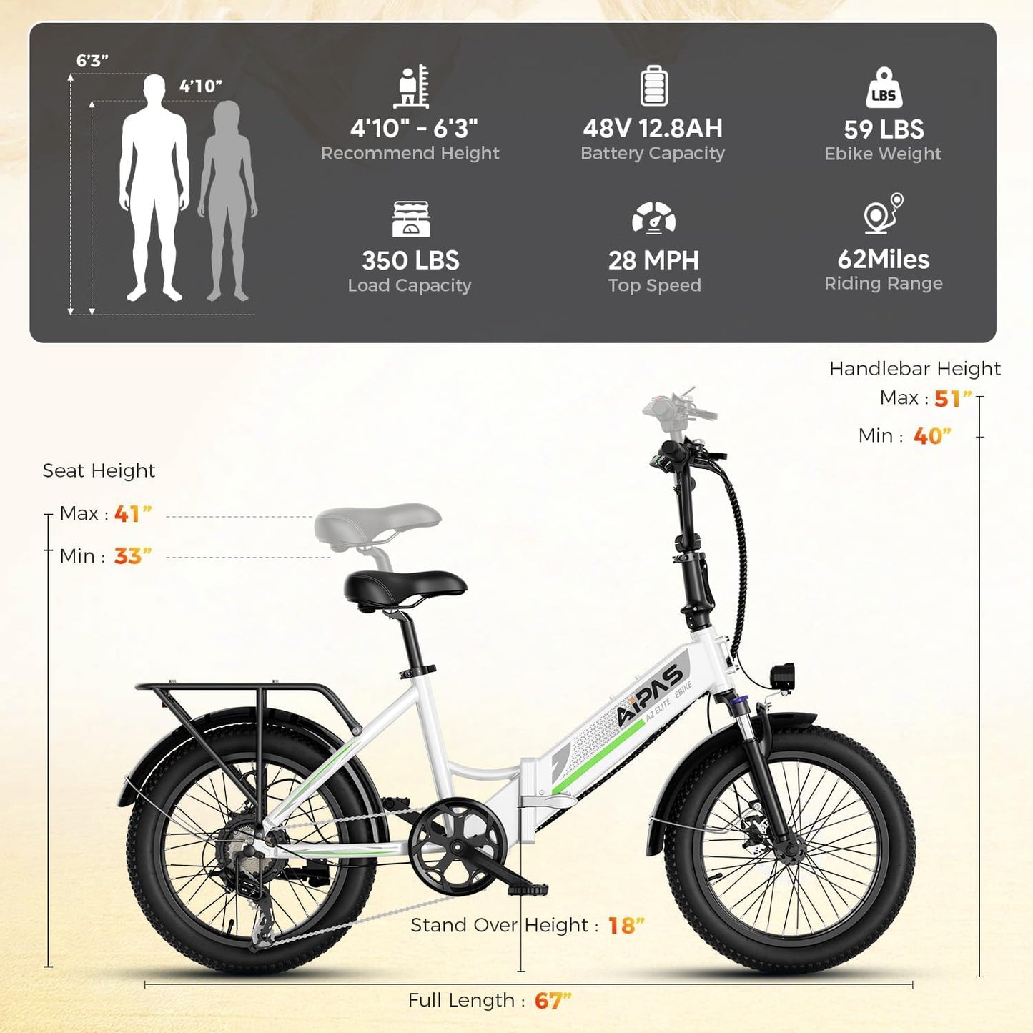 20 Inch Fat Tire Folding Electric Bike