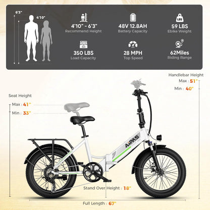 20 Inch Fat Tire Folding Electric Bike