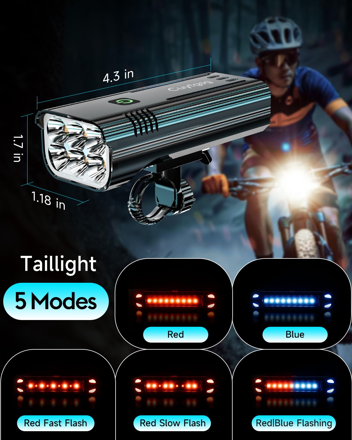 6800 Lumen Bike Light Set for Night Riding
