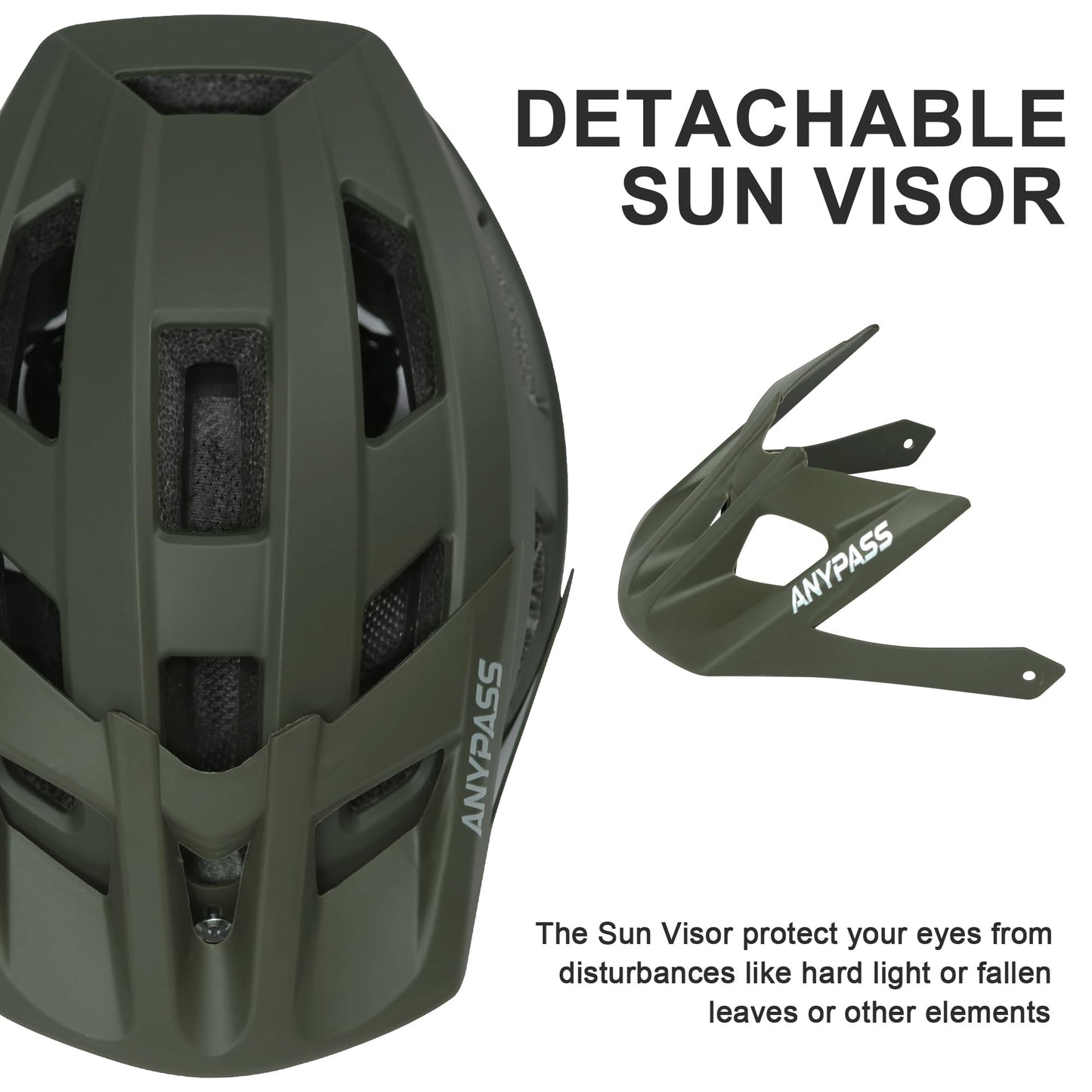 Lightweight Adult Mountain Bike Helmet with Visor