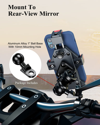 Anti-Theft Motorcycle Phone Mount with Vibration Dampener