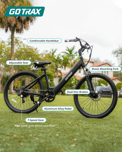 350W Electric Commuter Bike with 26 Inch Tires