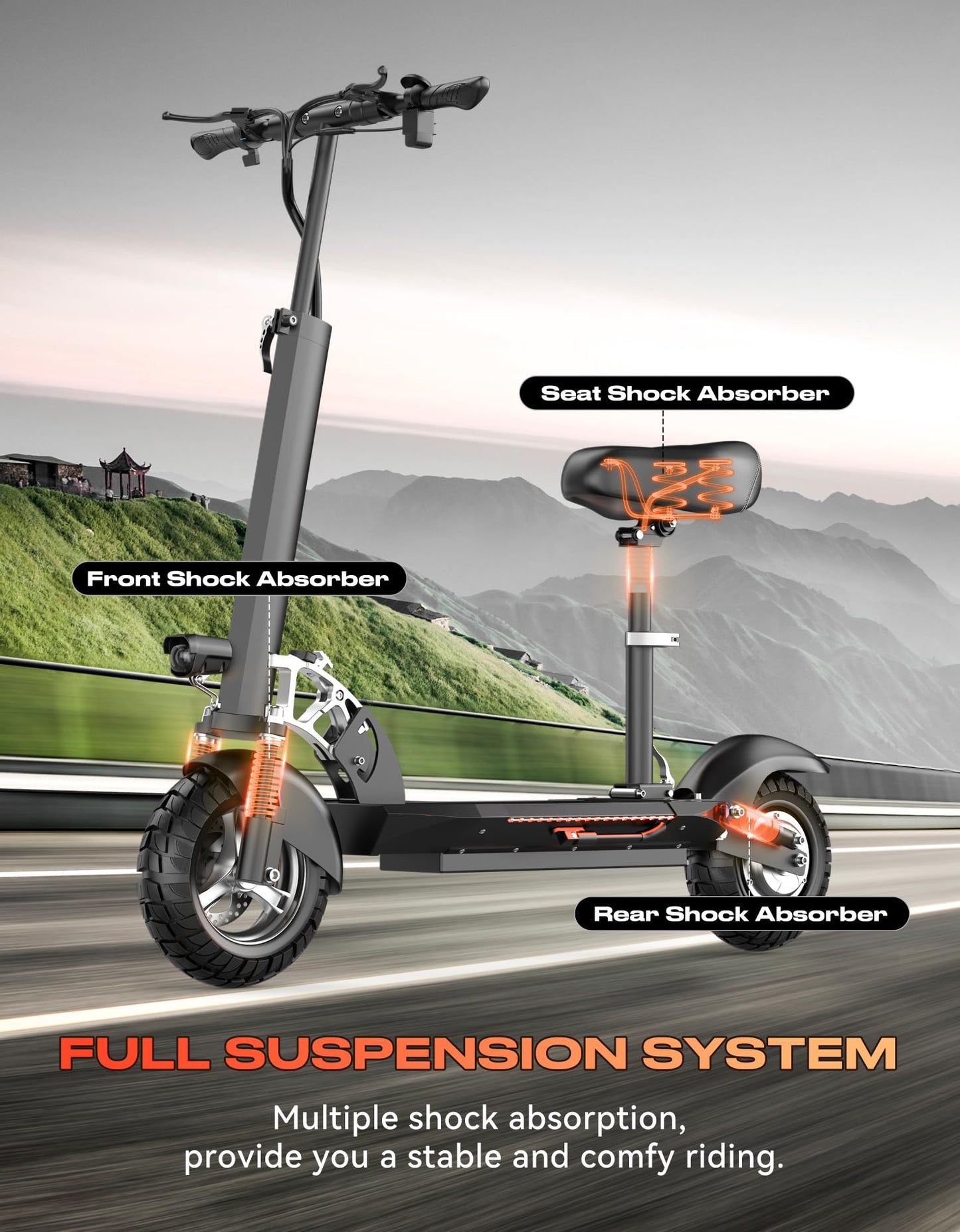 1600W Heavy Duty Electric Scooter with Seat