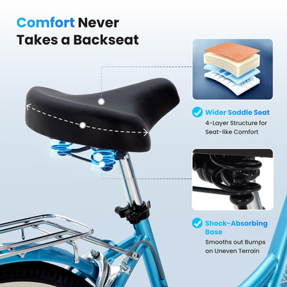 Step-Through Beach Cruiser Bike for Women