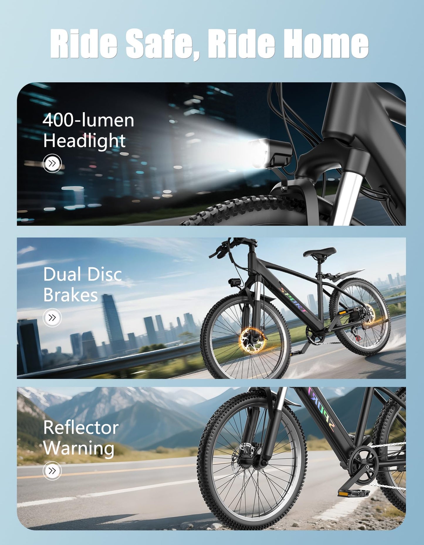 1500W Peak Electric Mountain Bike 26 Inch