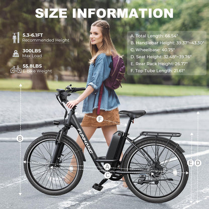 1000W Peak Electric Cruiser Bike with 48V Battery