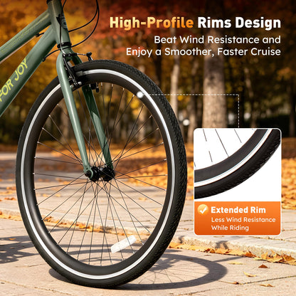 7-Speed 700C Hybrid Bike for Adults