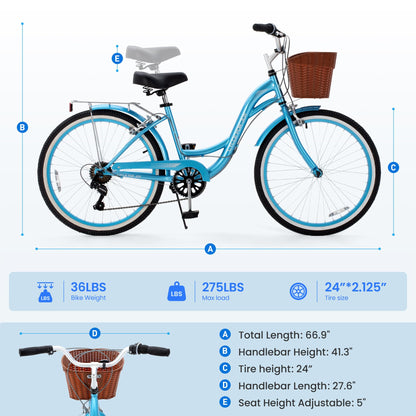 Step-Through Beach Cruiser Bike for Women