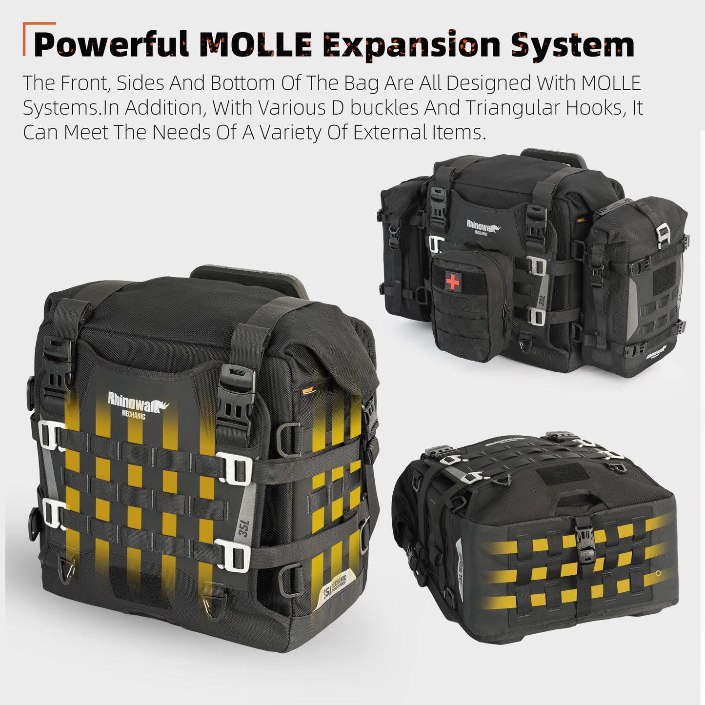 Waterproof Motorcycle Saddle Bags Quick Release