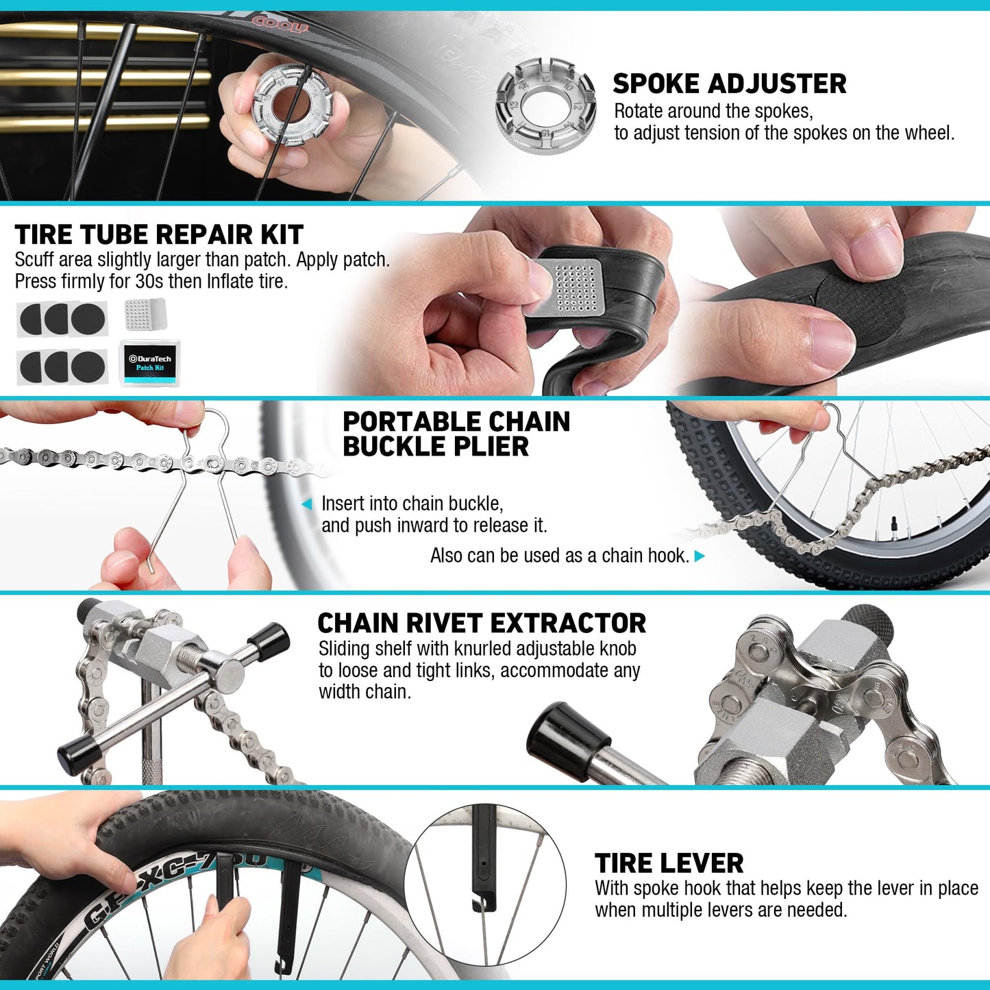 Bicycle Repair Tool Kit with Storage Box