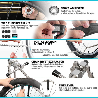 Bicycle Repair Tool Kit with Storage Box