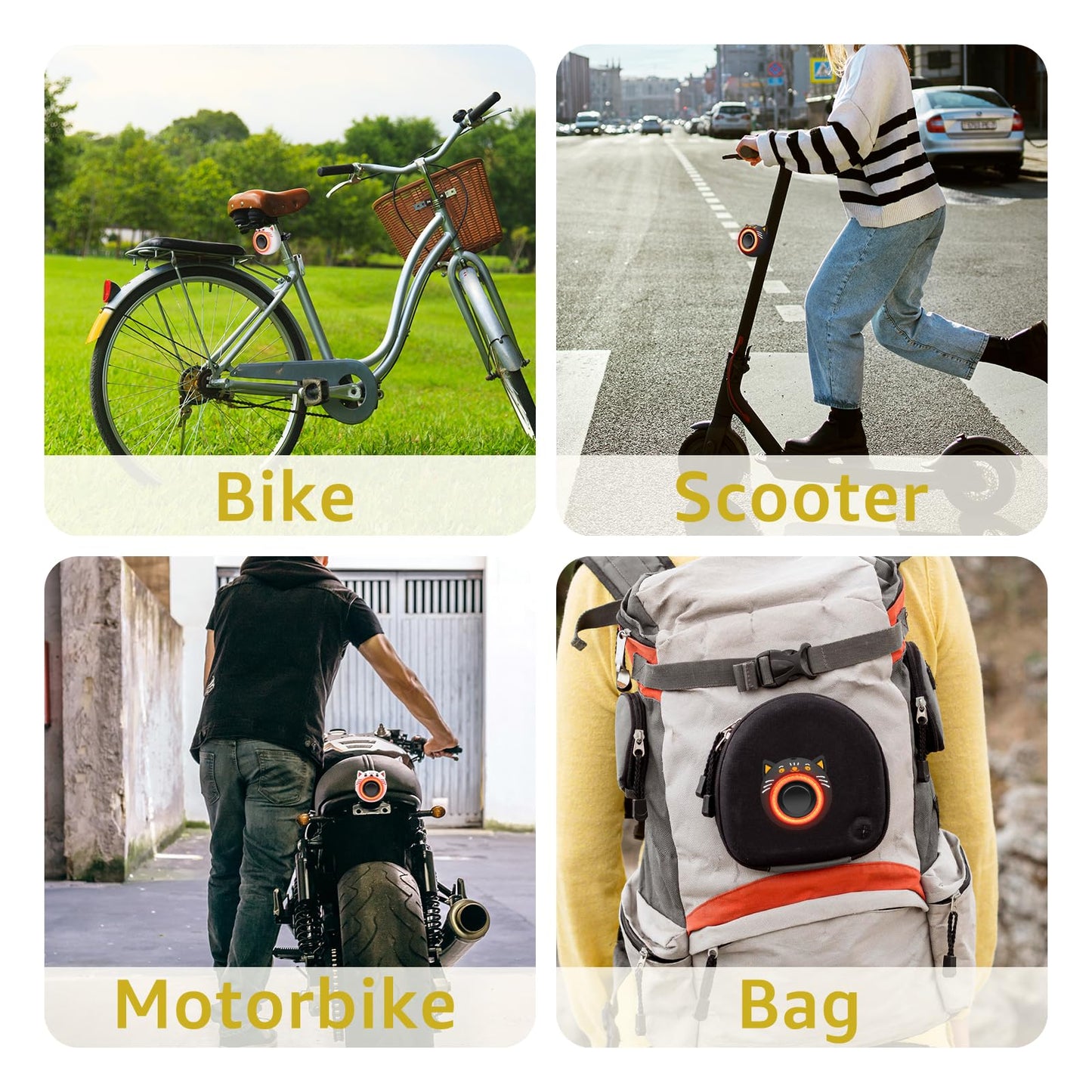 Rechargeable Bike Tail Light with Alarm Remote
