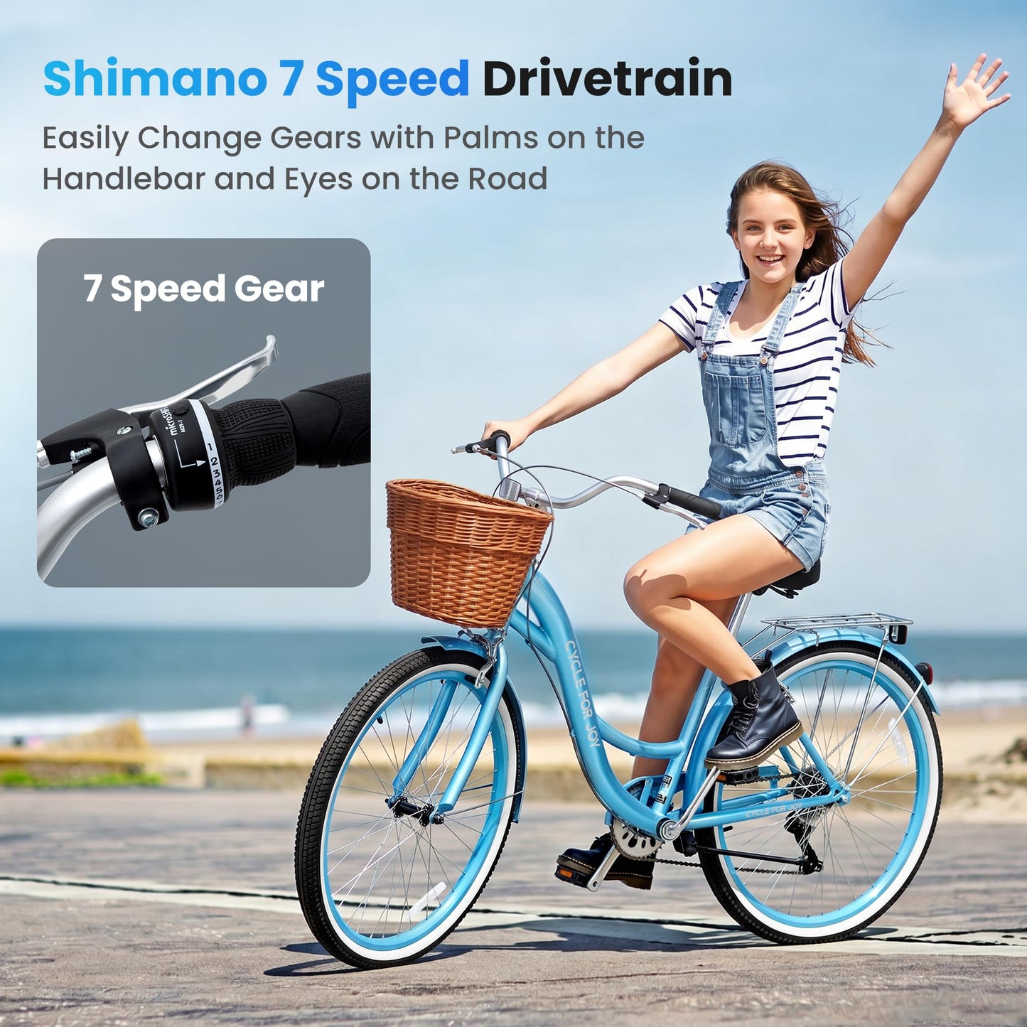 Step-Through Beach Cruiser Bike for Women