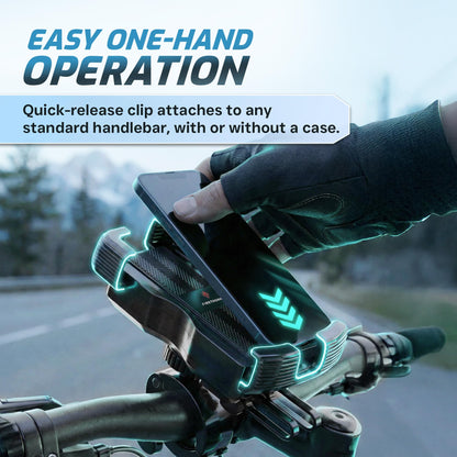 Rechargeable Motorcycle Phone Mount with Battery