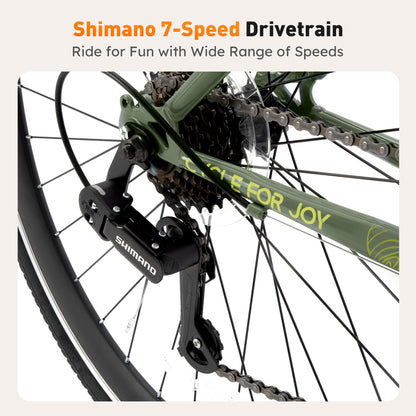 7-Speed 700C Hybrid Bike for Adults