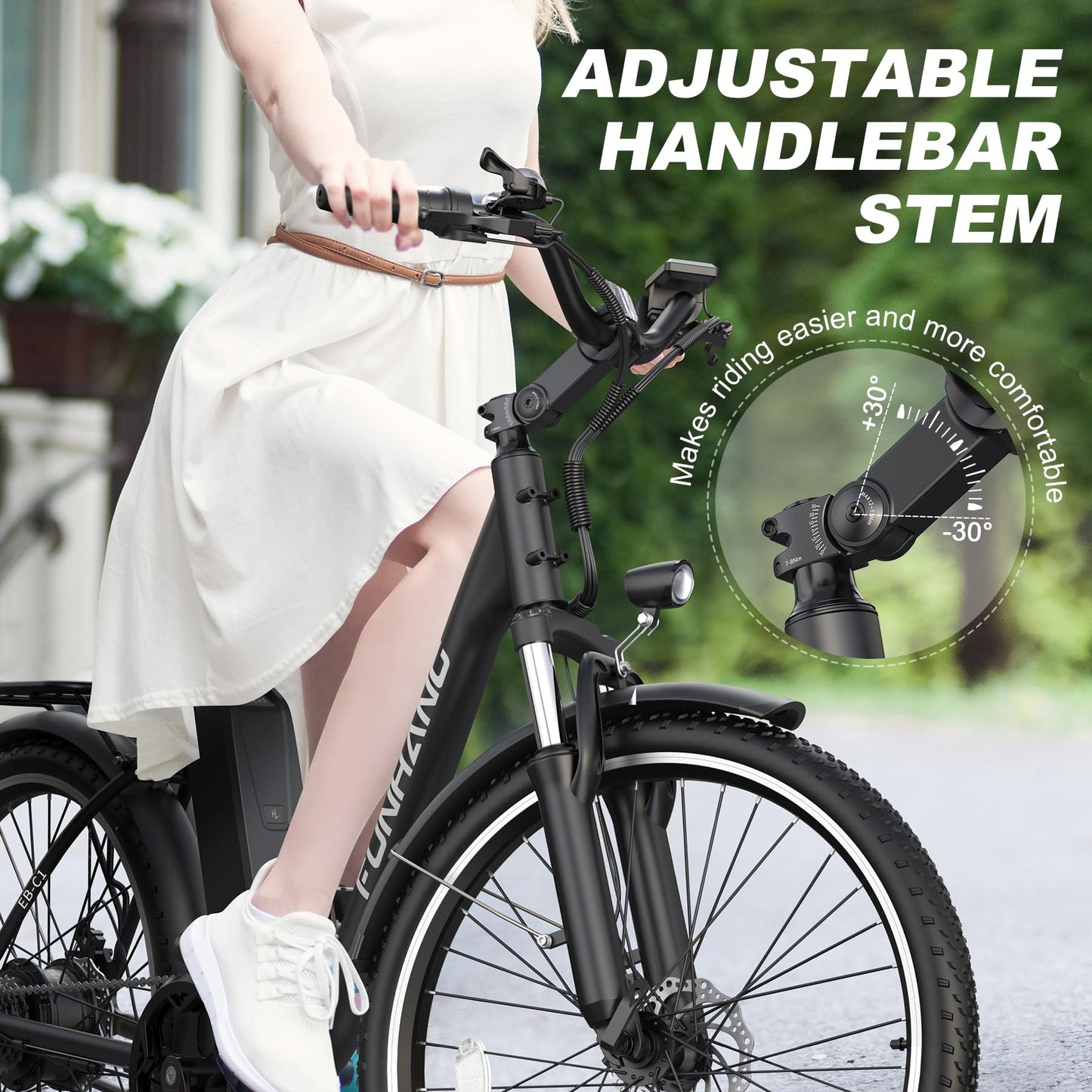 1000W Peak Electric Cruiser Bike with 48V Battery