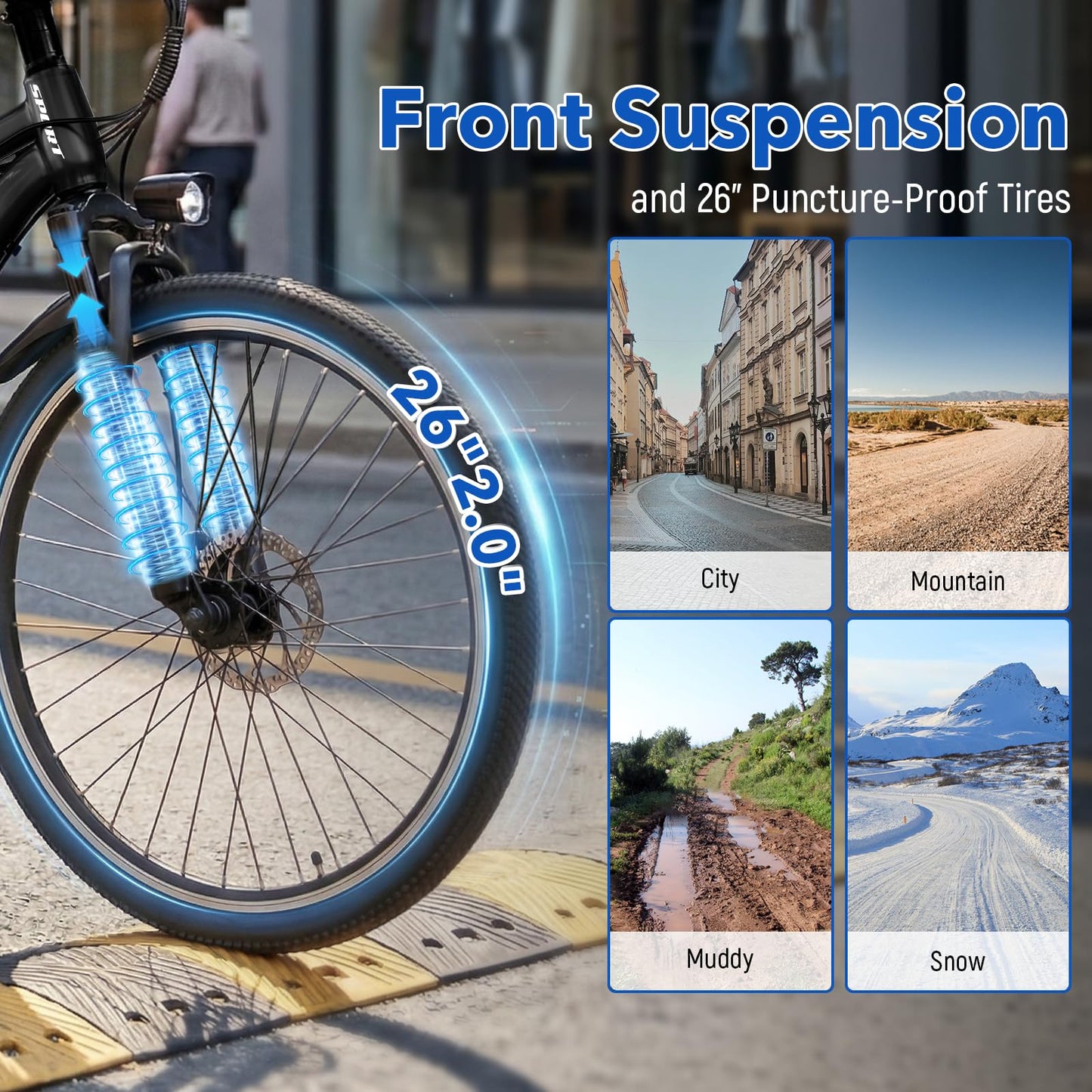 1500W Peak Step-Thru Electric Cruiser Bike