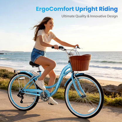 Step-Through Beach Cruiser Bike for Women