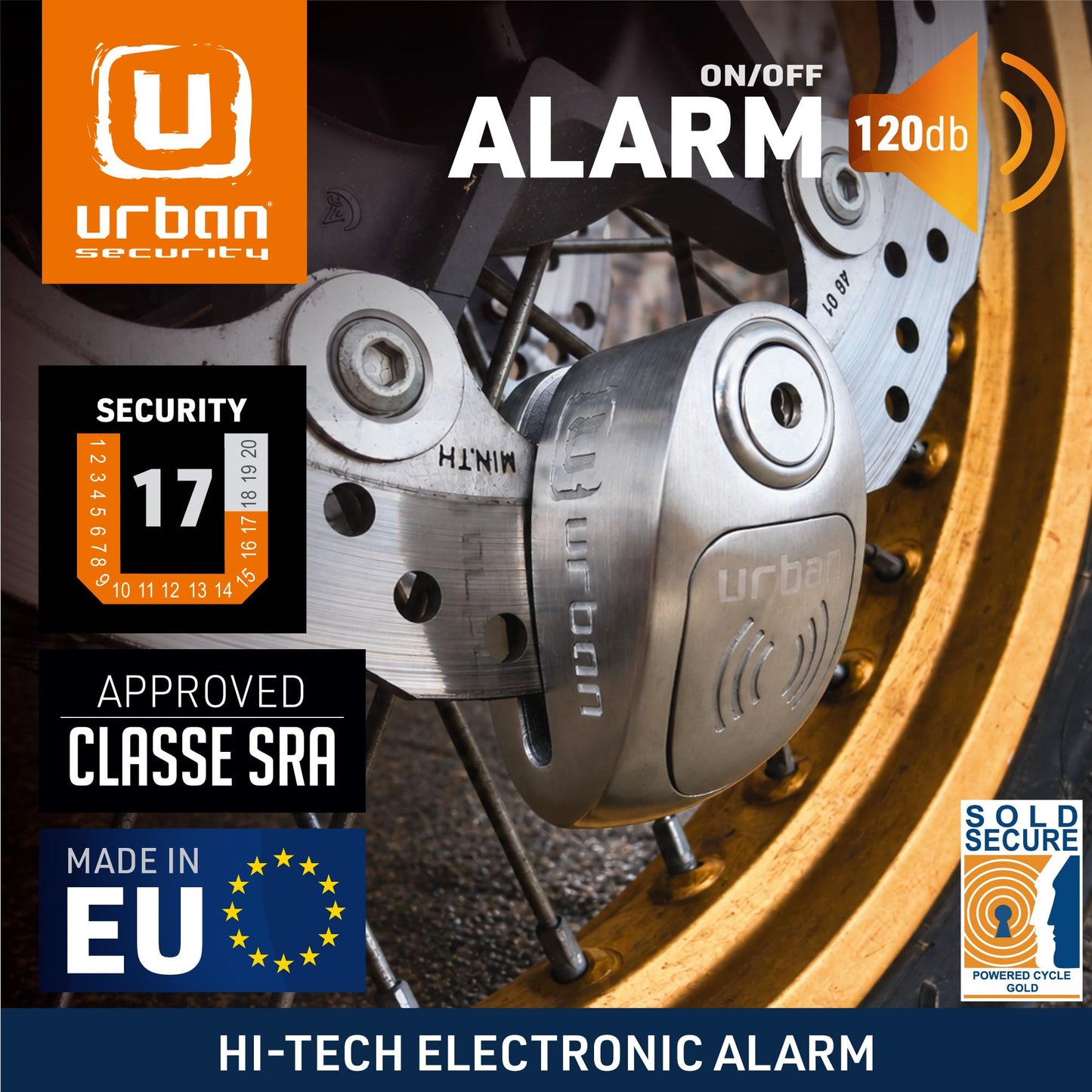 120dB Alarm Motorcycle Disc Lock Anti Theft
