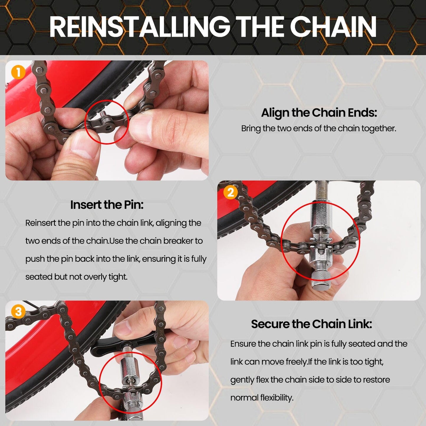 Bike Chain Repair Tool Set with Chain Pliers