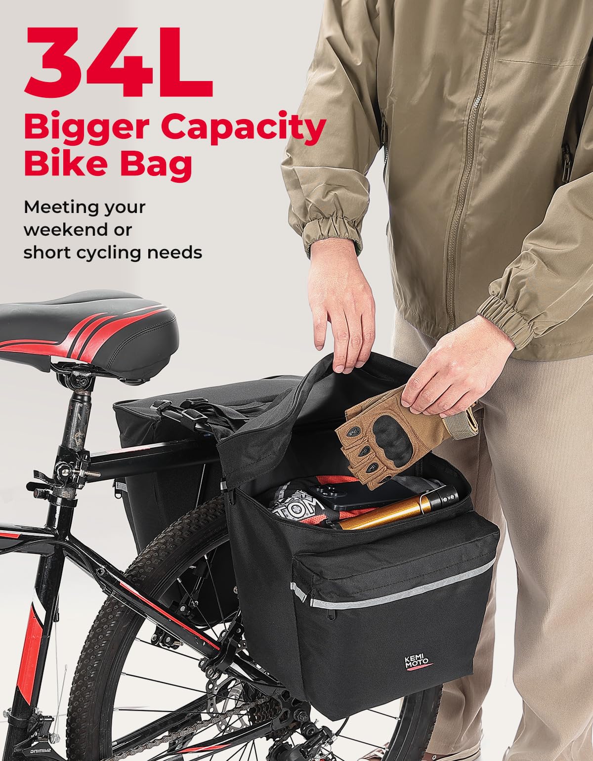 Water Resistant Bike Trunk Pannier Bag