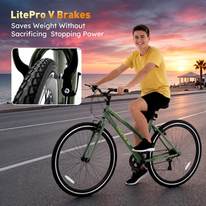 7-Speed 700C Hybrid Bike for Adults