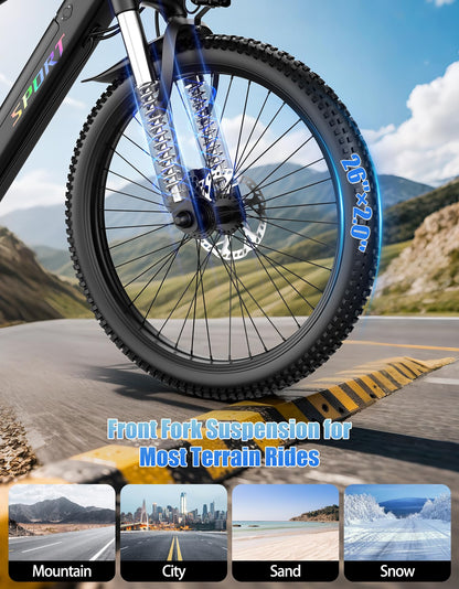 1500W Peak Electric Mountain Bike 26 Inch