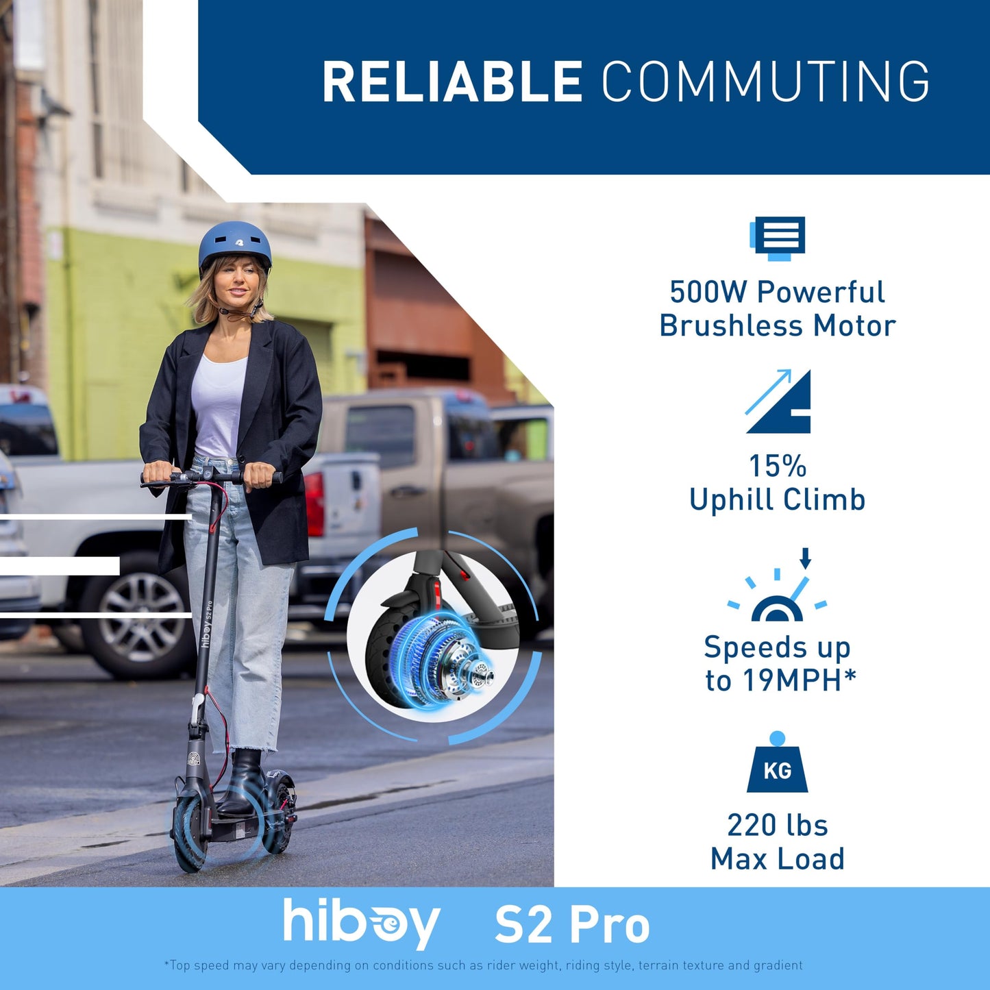 500W Electric Scooter with 10 Inch Tires
