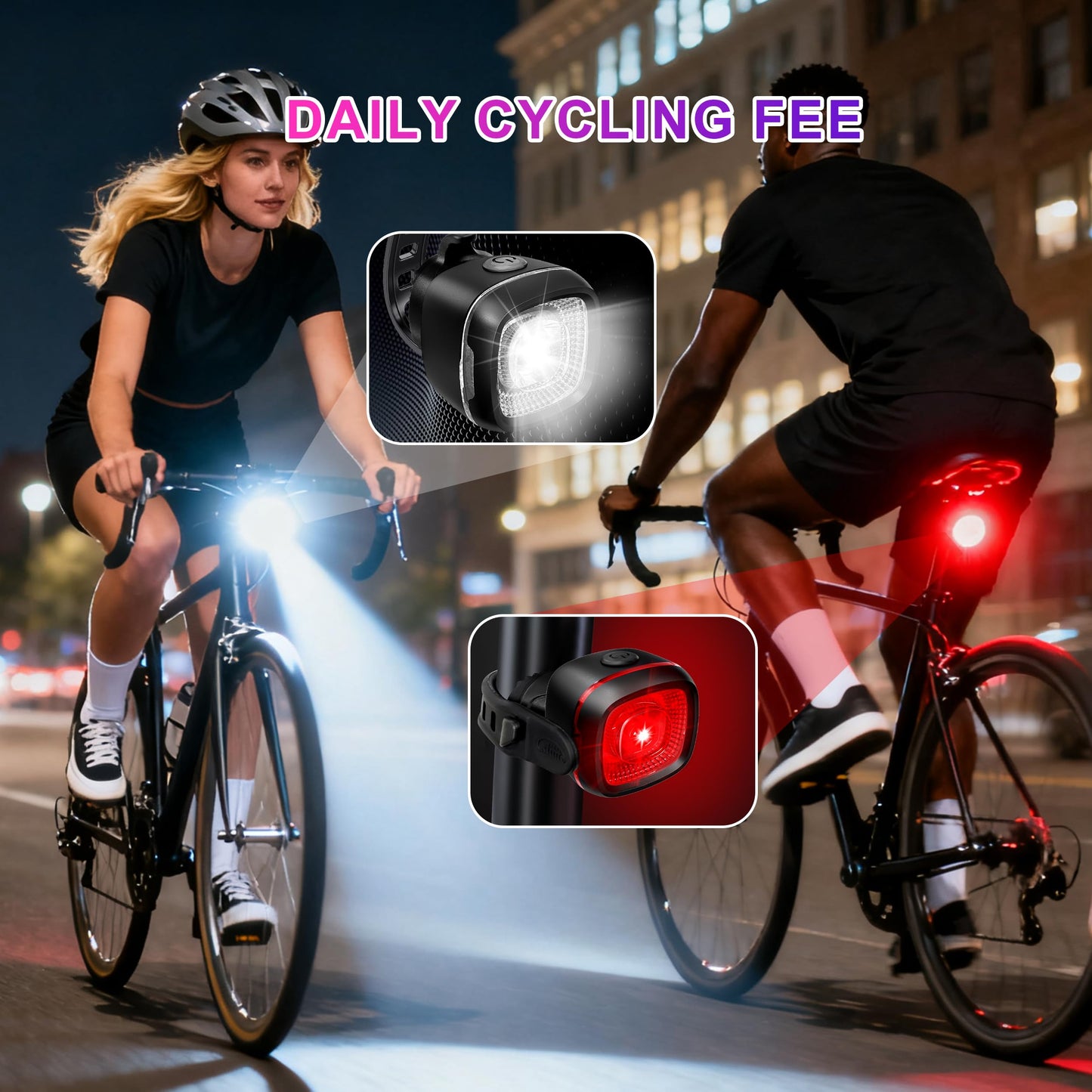Type-C Rechargeable Bike Light Set Front Rear