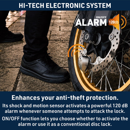 120dB Alarm Motorcycle Disc Lock Anti Theft