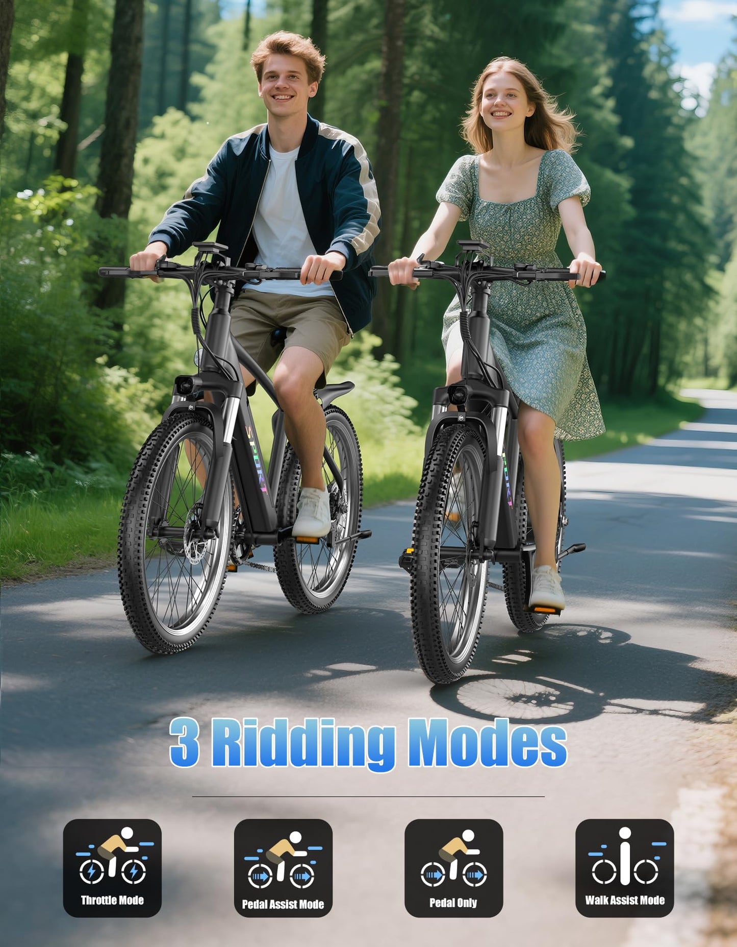 1500W Peak Electric Mountain Bike 26 Inch