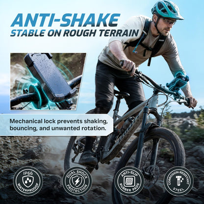 Rechargeable Motorcycle Phone Mount with Battery
