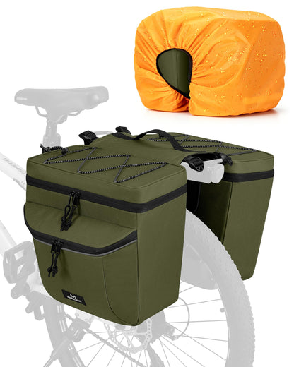 35L Waterproof Bike Pannier Bag with Rain Cover